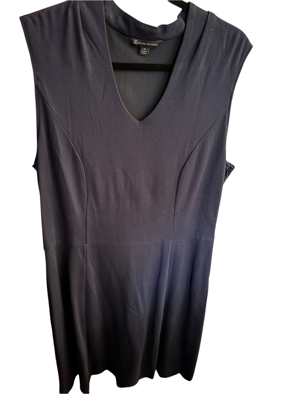 Brooks Brothers Midnight Blue V-Neck Midi Dress